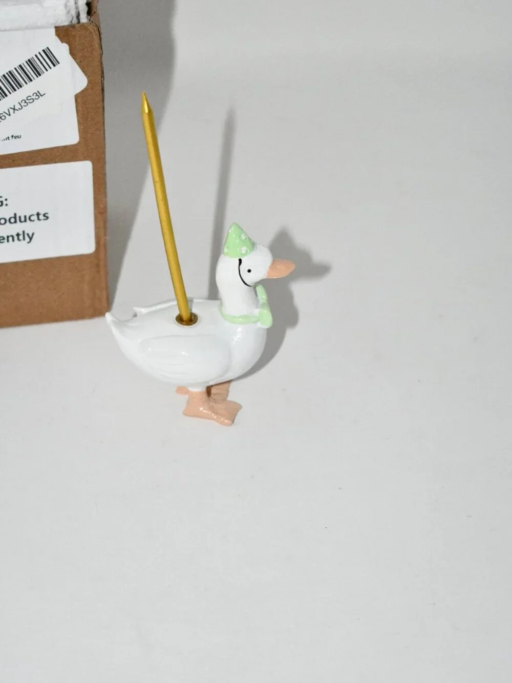 Mumufy Silly Goose Cake Candle Holder with Gold Birthday Candle, NWT Condition: